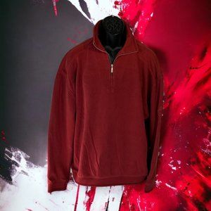 Tommy Bahama 1/4 Zip Pullover Sweater, Solid Red, Large (P112823-1)